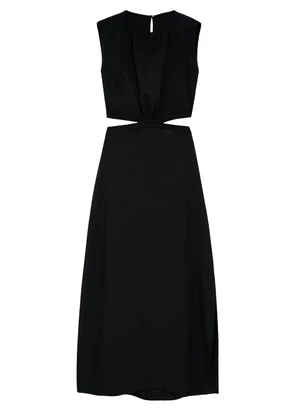 Enfim - Vestido Mídi Reto Cut Out Preto - ENFIM