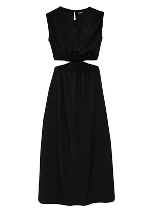 Enfim - Vestido Mídi Reto Cut Out Preto - ENFIM