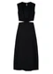 Enfim - Vestido Mídi Reto Cut Out Preto - variação: Preto