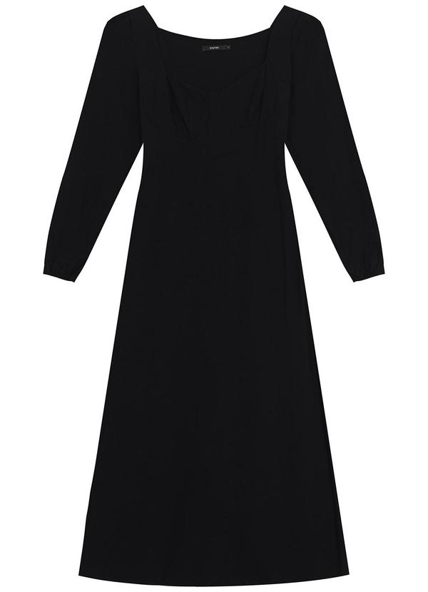 Enfim - Vestido Midi Reto Preto 1