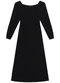 Enfim - Vestido Midi Reto Preto - variação: Preto