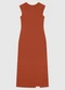 Enfim - Vestido Mídi Reto Ribana Canelada Laranja - variação: Laranja