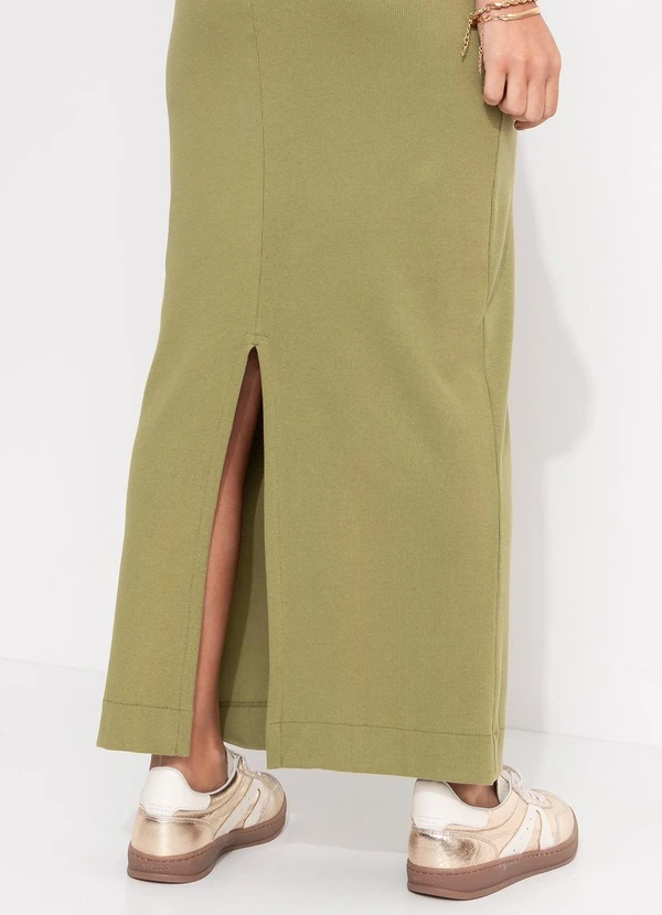 Farm - Vestido Midi Rib Cacho de Banana Verde 6
