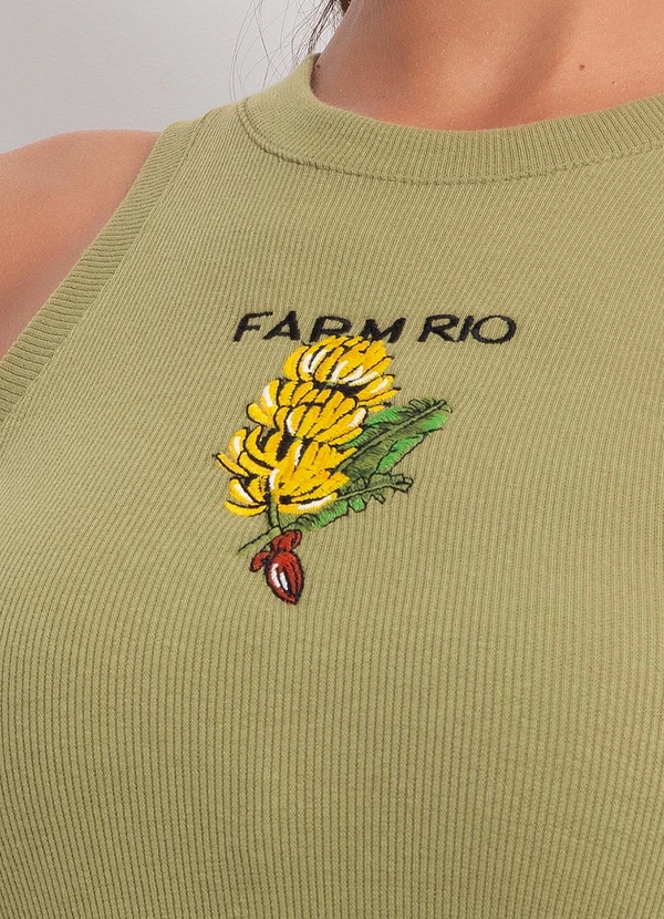 Farm - Vestido Midi Rib Cacho de Banana Verde 7