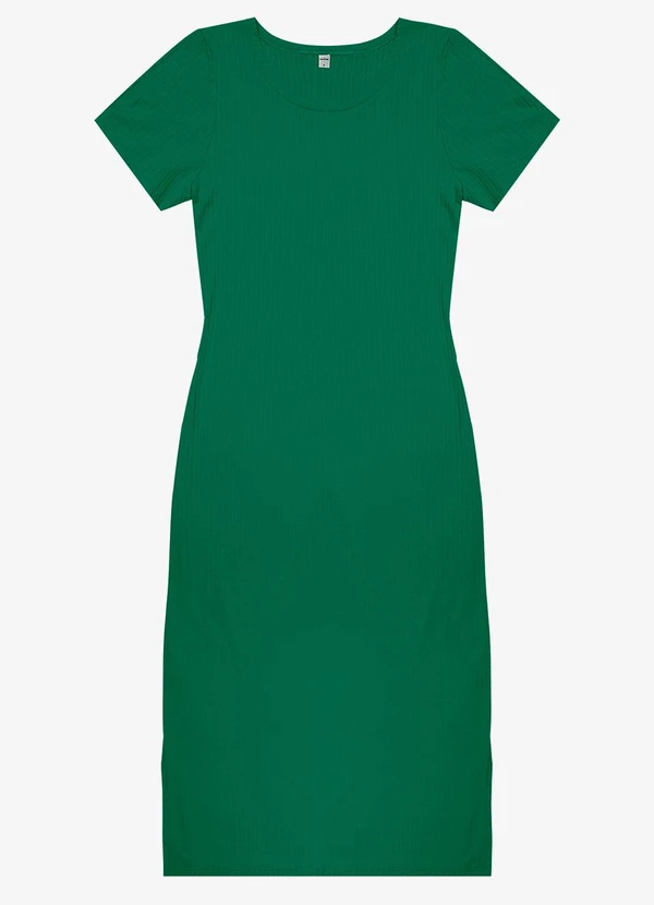 Rovitex - Vestido Midi Ribana Canelada Básico Verde