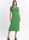 Rovitex - Vestido Midi Ribana Canelada Básico Cinza - variação: Verde