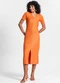 Rovitex - Vestido Midi Ribana Canelada Lurex Roxo - variação: Laranja