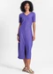 Rovitex - Vestido Midi Ribana Canelada Lurex Roxo - variação: Roxo