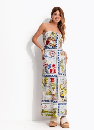 Farm - Vestido Midi Rio a Dentro Branco - FARM