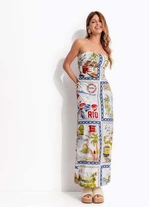 Farm - Vestido Midi Rio a Dentro Branco - FARM