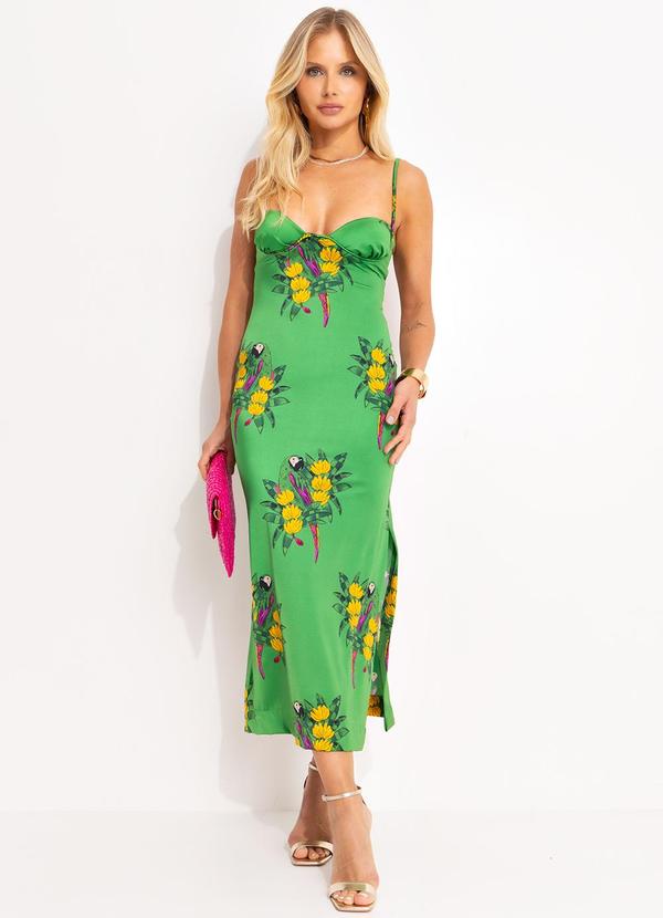 Farm - Vestido Midi Rio Maracana Verde