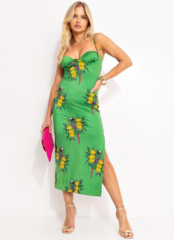 Farm - Vestido Midi Rio Maracana Verde 3