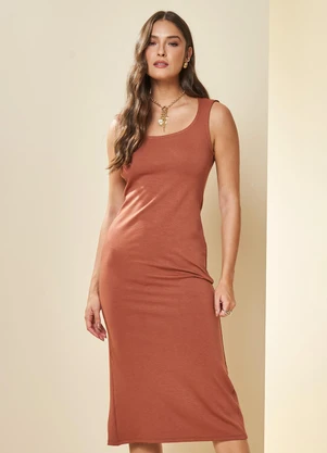 Doce Trama - Vestido Midi Romantic Marrom - DOCE TRAMA