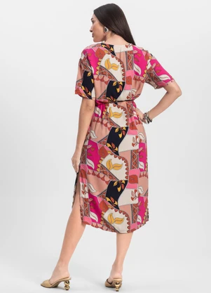 Infinita Cor - Vestido Midi Rosa - INFINITA COR