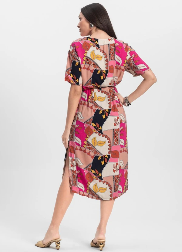 Infinita Cor - Vestido Midi Rosa 2