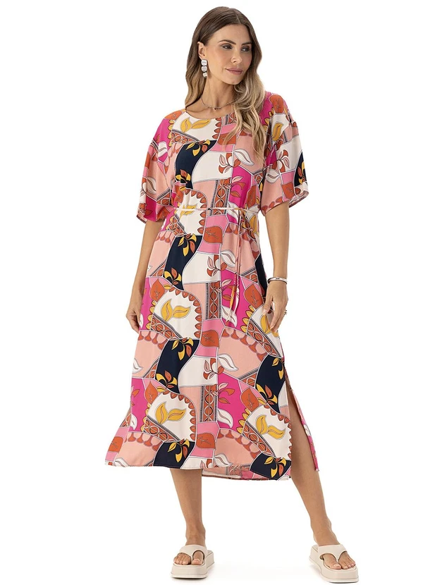 Infinita Cor - Vestido Midi Rosa 3