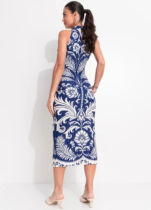 Farm - Vestido Midi Santori Azul - FARM