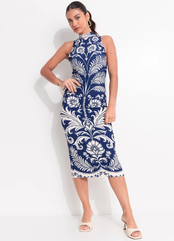 Farm - Vestido Midi Santori Azul 3