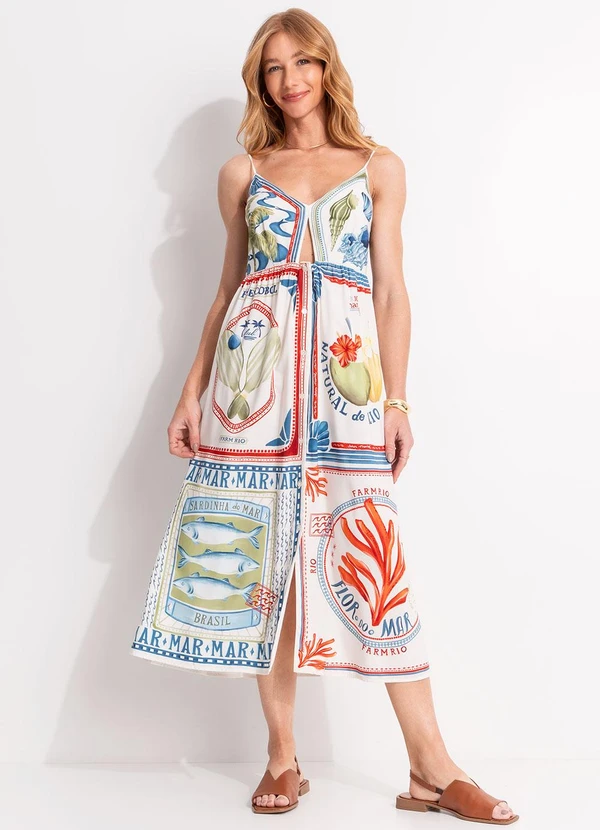 Farm - Vestido Midi Selo Praiano Off White 3