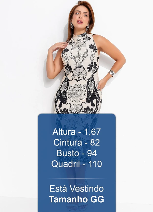 Farm - Vestido Midi Selvática Bege 17