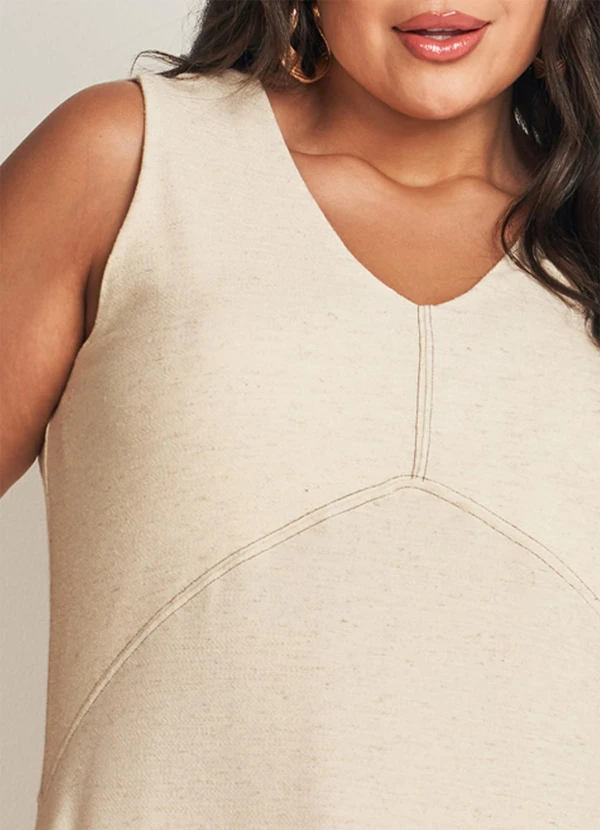 Doce Trama - Vestido Midi sem Manga Branco 5