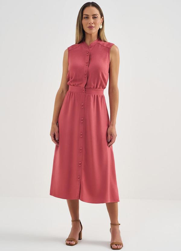 Principessa - Vestido Midi sem Manga Rosa Terracota Brena 3