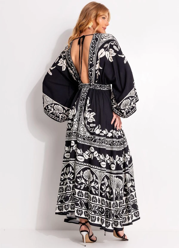 Farm - Vestido Midi Sintra Preto 2