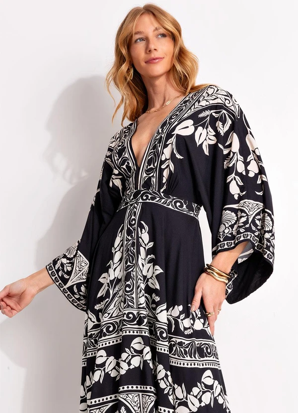 Farm - Vestido Midi Sintra Preto 3