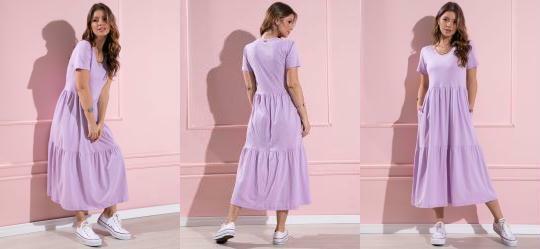 Vestido Midi Soltinho Lils Decote V e Bolsos