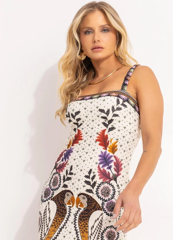 Farm - Vestido Midi Tapete de Arara Bege 4