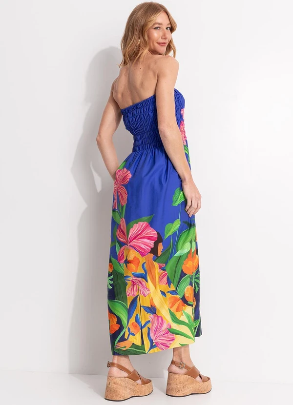 Farm - Vestido Midi Tarsila Azul 2