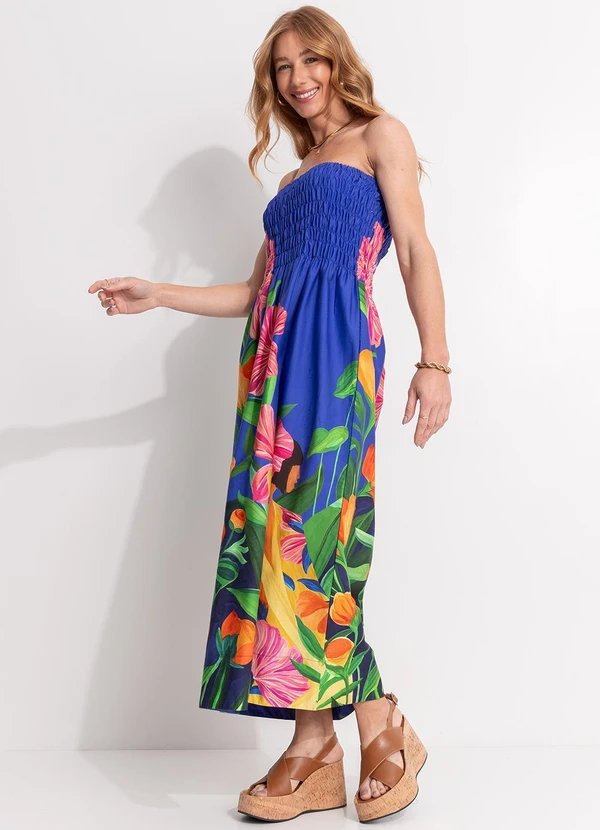 Farm - Vestido Midi Tarsila Azul 3