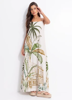 Farm - Vestido Midi Teresa Bege - FARM