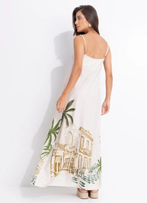 Farm - Vestido Midi Teresa Bege - FARM