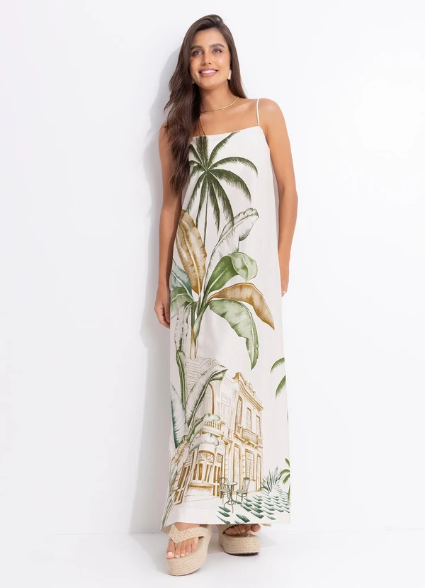 Farm - Vestido Midi Teresa Bege 3