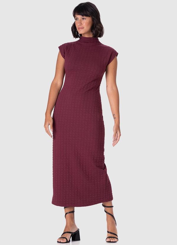 Malwee - Vestido Midi Texturizado Roxo 3
