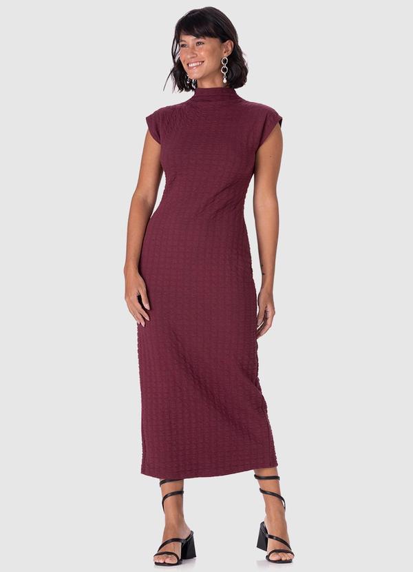 Malwee - Vestido Midi Texturizado Roxo 4