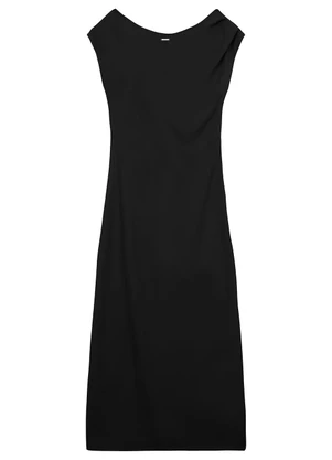 Enfim - Vestido Midi Transpassado Preto - ENFIM