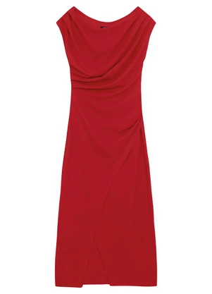 Enfim - Vestido Midi Transpassado Vermelho - ENFIM