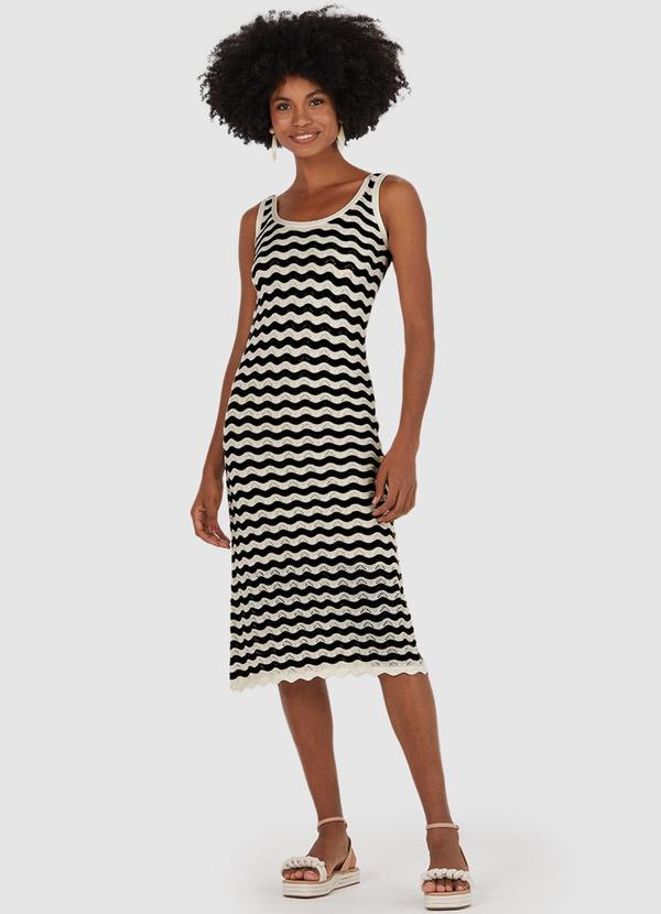 Malwee - Vestido Midi Tricô Feminino Preto