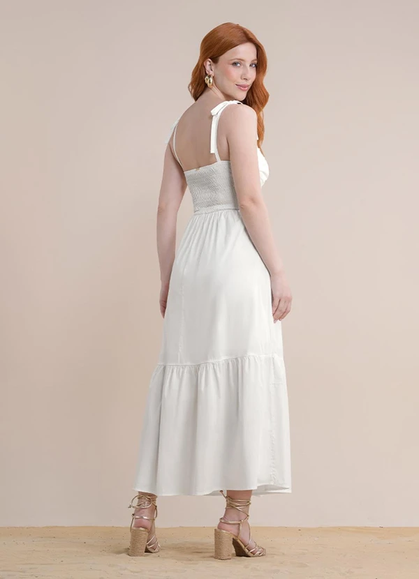 Angel - Vestido Midi Tricoline Bege 2