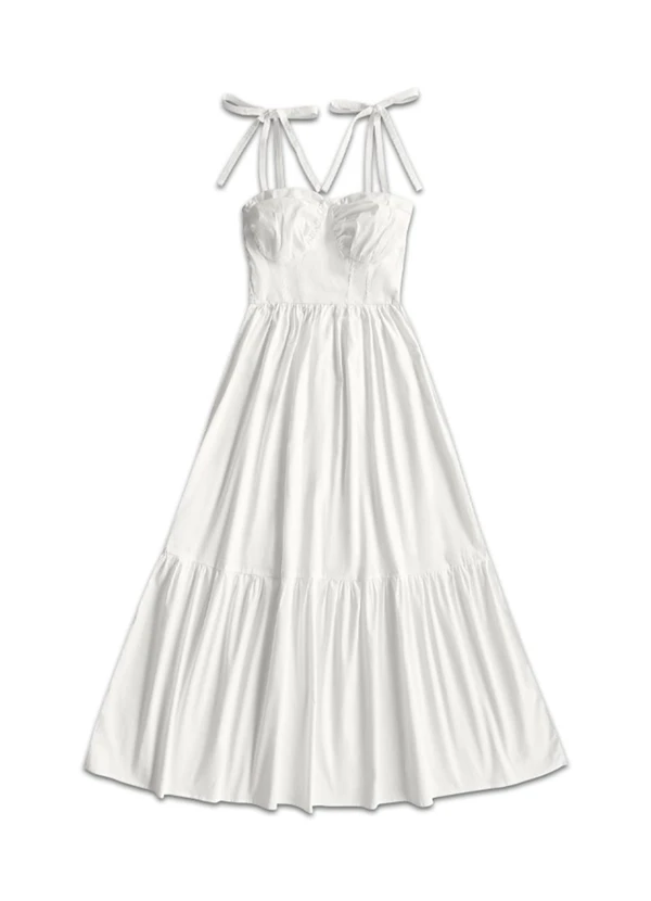 Angel - Vestido Midi Tricoline Bege 3