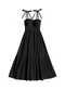 Angel - Vestido Midi Tricoline Bege - variação: Preto
