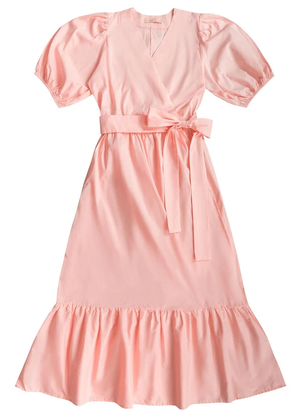 Angel - Vestido Midi Tricoline Rosa 4