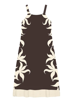 Malwee - Vestido Mídi Tropical Café - MALWEE