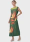 Malwee - Vestido Mídi Tropical Verde Escuro - variação: Verde Escuro