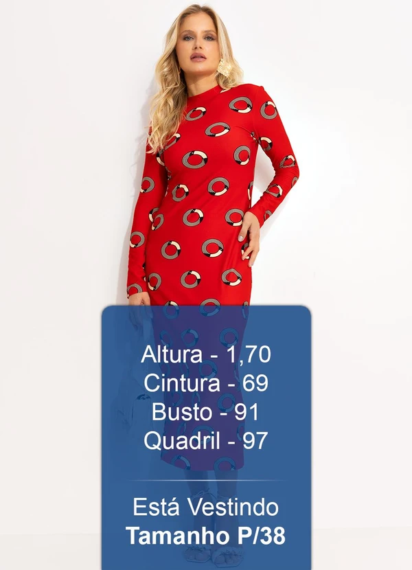 Farm - Vestido Midi Tuca Poá Vermelho 6