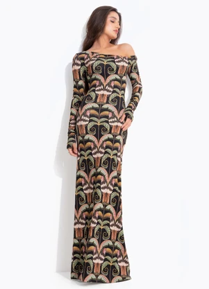 Farm - Vestido Midi Tucano Real Preto - FARM