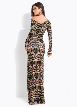 Farm - Vestido Midi Tucano Real Preto - FARM