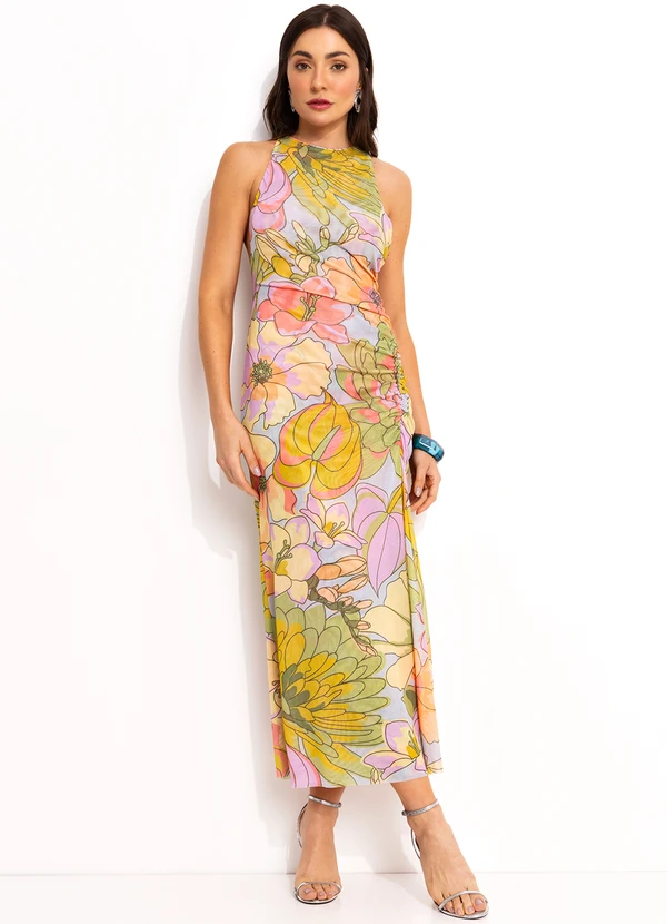 Farm - Vestido Midi Tule Azul 3